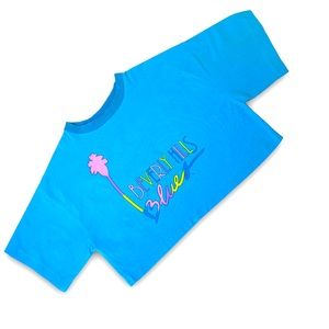 Vintage 80s Beverly Hills Blues Crop Top Single Stitch